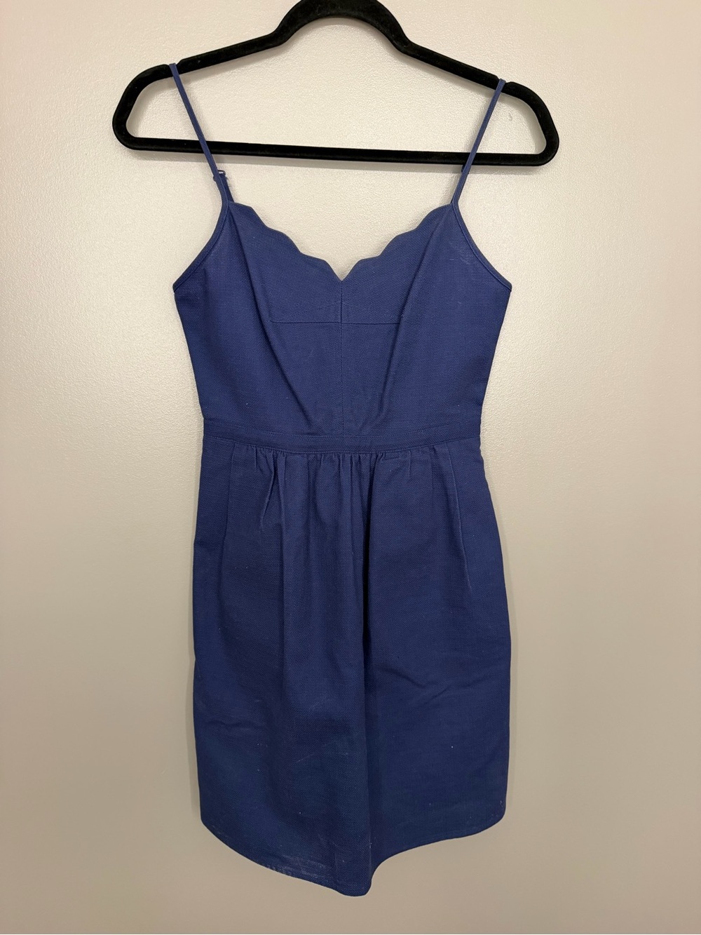 J. Crew Scallop Neck Spaghetti Strap Dress